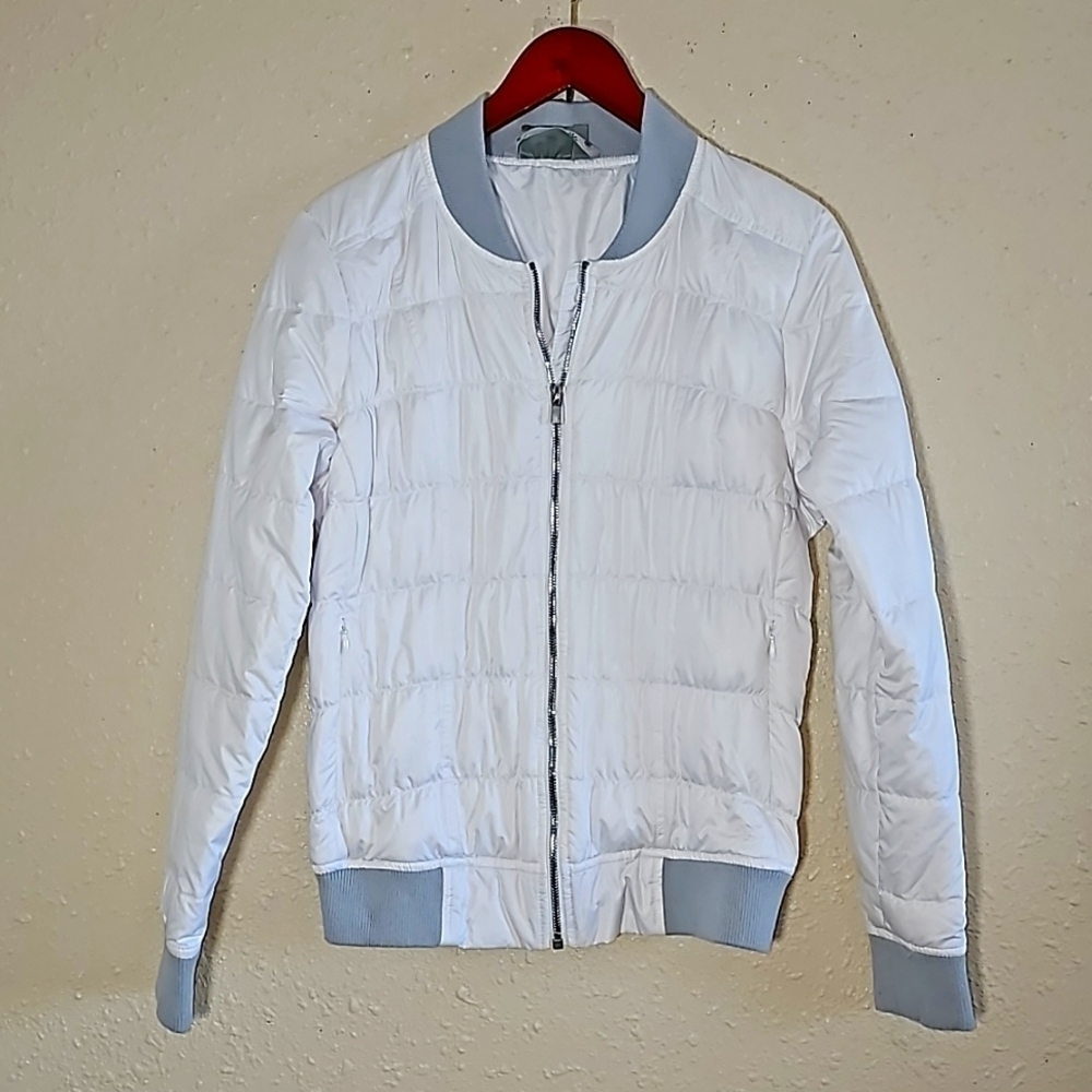 Athleta White Puff Jacket